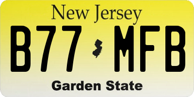 NJ license plate B77MFB