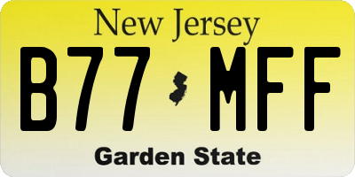 NJ license plate B77MFF