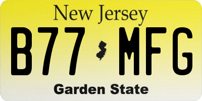 NJ license plate B77MFG