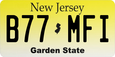 NJ license plate B77MFI