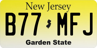 NJ license plate B77MFJ