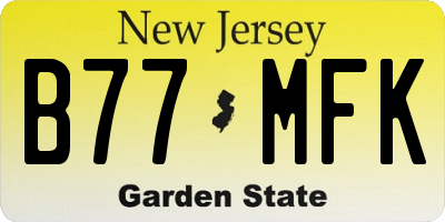 NJ license plate B77MFK