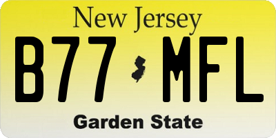 NJ license plate B77MFL