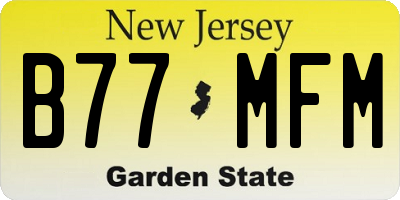 NJ license plate B77MFM