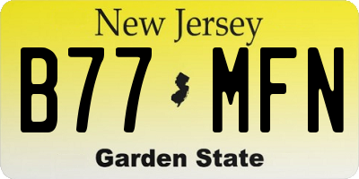 NJ license plate B77MFN