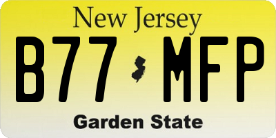 NJ license plate B77MFP