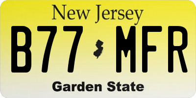 NJ license plate B77MFR