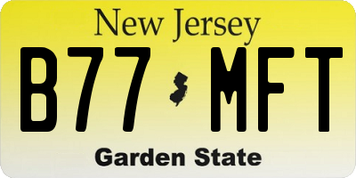 NJ license plate B77MFT