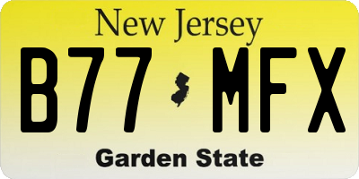 NJ license plate B77MFX