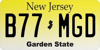 NJ license plate B77MGD