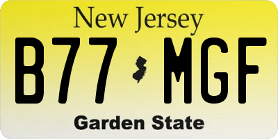 NJ license plate B77MGF