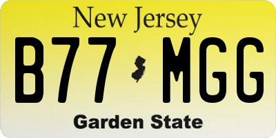 NJ license plate B77MGG