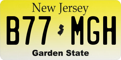 NJ license plate B77MGH
