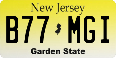 NJ license plate B77MGI