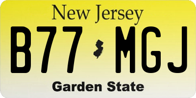 NJ license plate B77MGJ