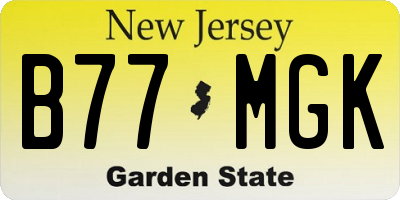 NJ license plate B77MGK