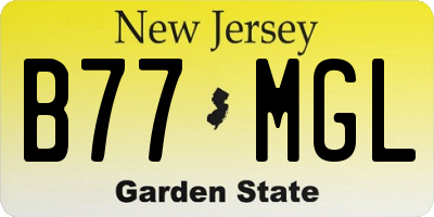 NJ license plate B77MGL