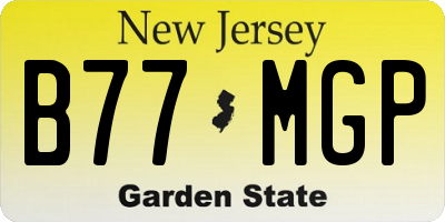 NJ license plate B77MGP