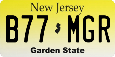 NJ license plate B77MGR