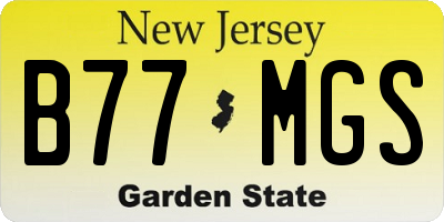 NJ license plate B77MGS