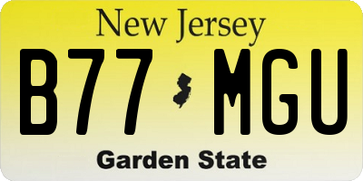 NJ license plate B77MGU