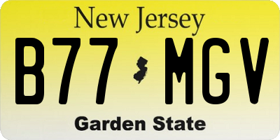 NJ license plate B77MGV