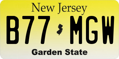 NJ license plate B77MGW