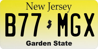 NJ license plate B77MGX