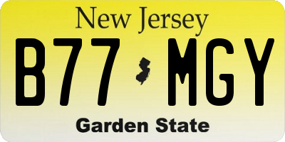 NJ license plate B77MGY