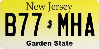 NJ license plate B77MHA