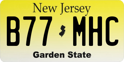 NJ license plate B77MHC