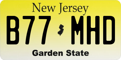 NJ license plate B77MHD