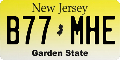 NJ license plate B77MHE