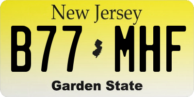 NJ license plate B77MHF