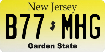 NJ license plate B77MHG