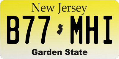 NJ license plate B77MHI
