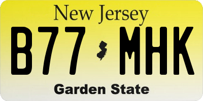 NJ license plate B77MHK