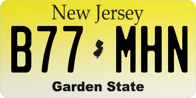NJ license plate B77MHN