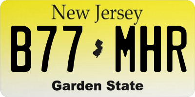 NJ license plate B77MHR