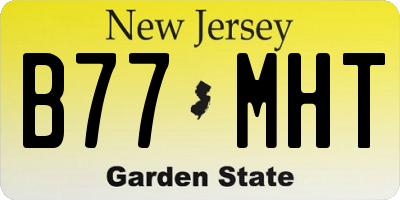 NJ license plate B77MHT