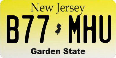 NJ license plate B77MHU