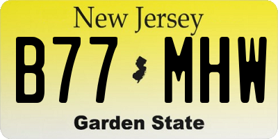 NJ license plate B77MHW