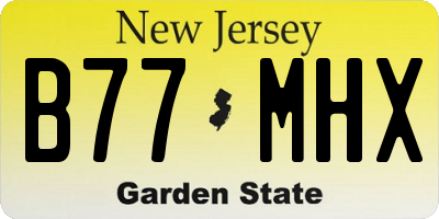 NJ license plate B77MHX