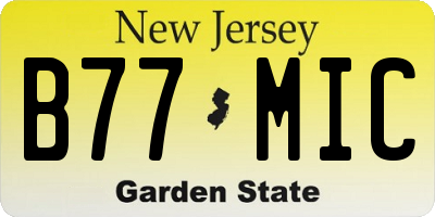 NJ license plate B77MIC