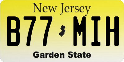 NJ license plate B77MIH