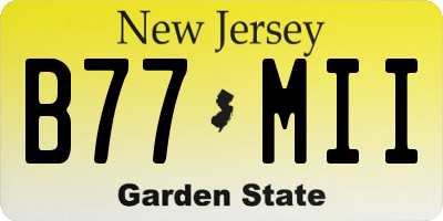 NJ license plate B77MII