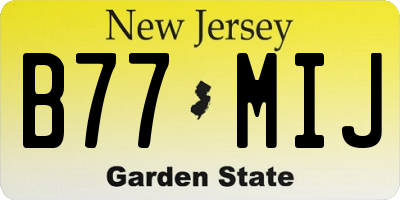 NJ license plate B77MIJ