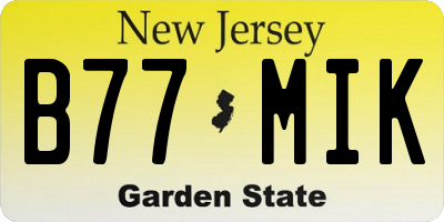 NJ license plate B77MIK