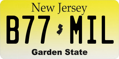 NJ license plate B77MIL