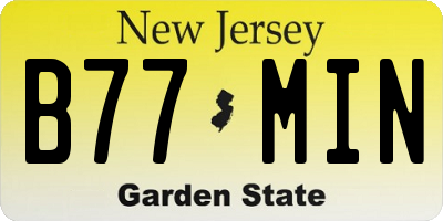 NJ license plate B77MIN
